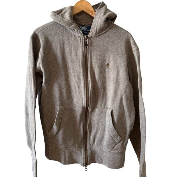 Polo Ralph Lauren Full Zip Hoodie Taupe L - Picture 1 of 5